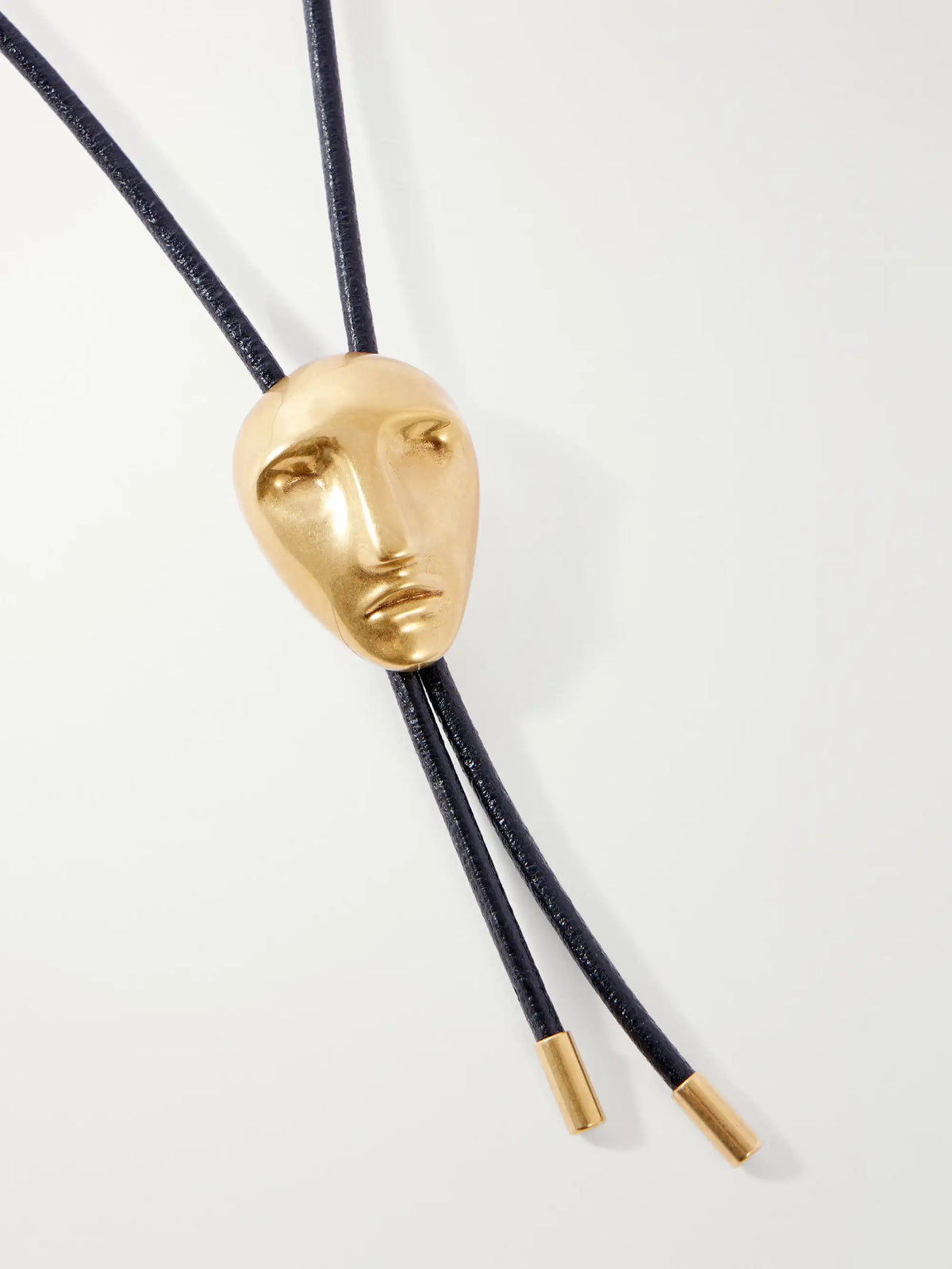 KHAITE Visage 18-karat Gold-plated Brass And Leather Bolo Tie