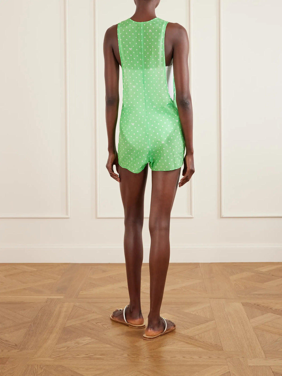 de Montparnasse Kiki Polka-dot Cotton And Silk-blend Coverup
