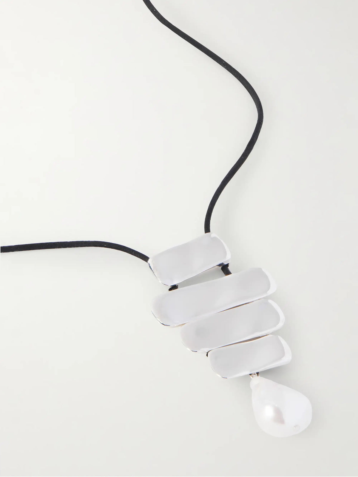 Baroque Ilona Recycled Sterling Silver, Suede And Pearl Necklace