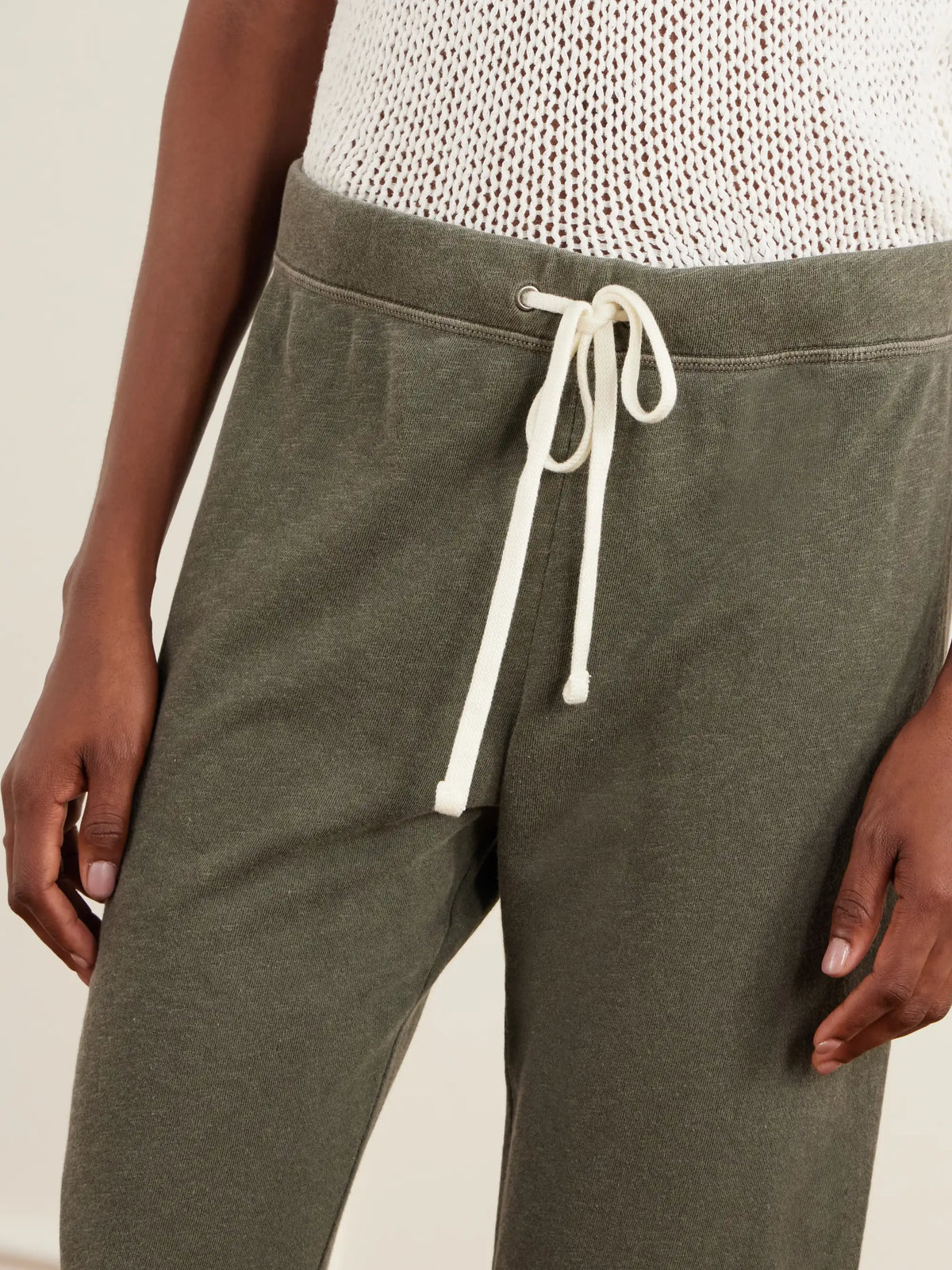 James Perse Cropped Brushed Cotton-terry Track Pants