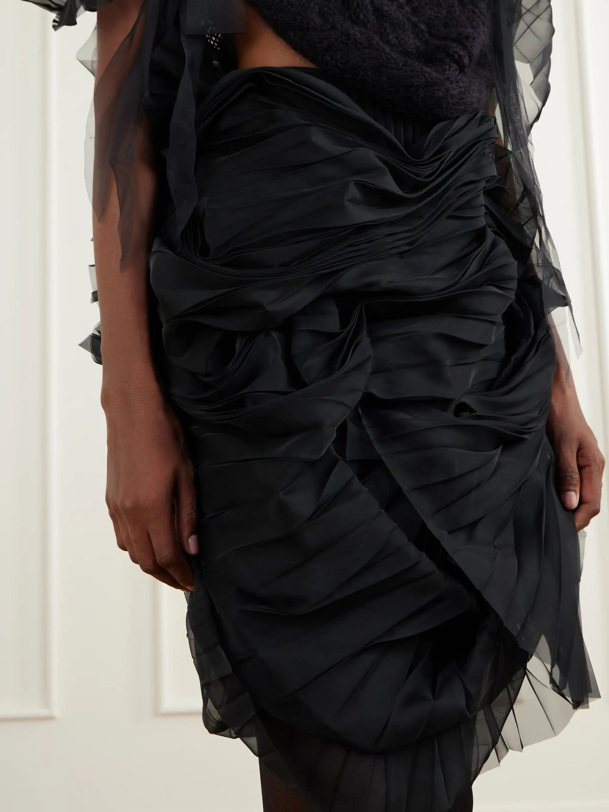 Pauline Dujancourt Minna Eerie Ruched Tulle Knee-length Skirt