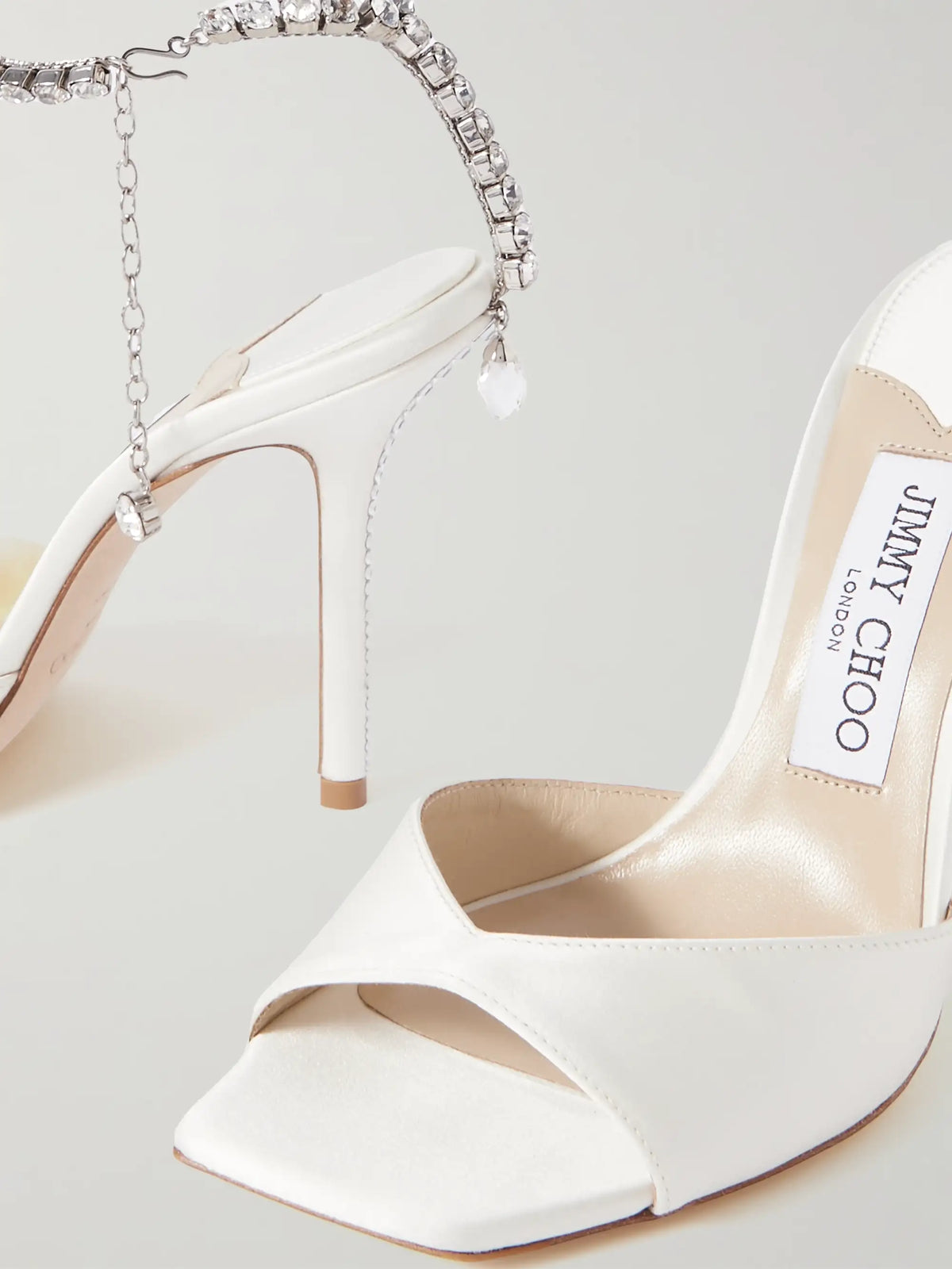 Saeda 100 Crystal-embellished Satin Sandals