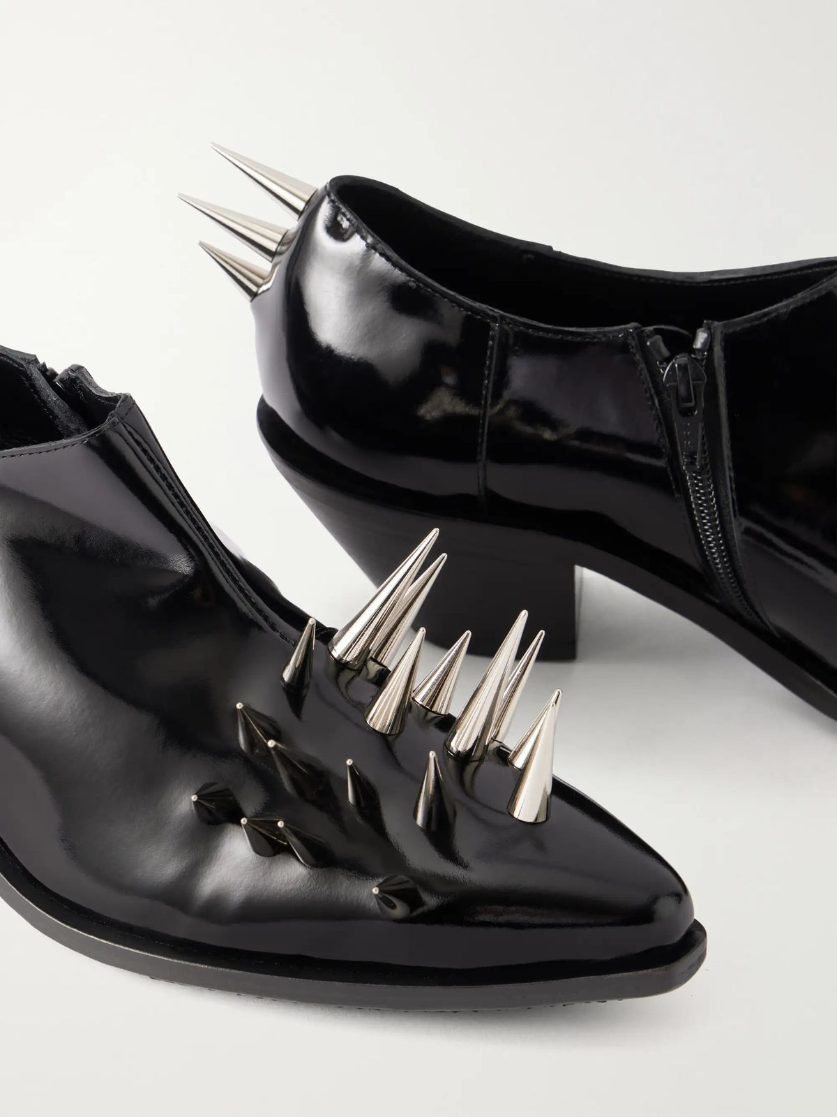 Junya Watanabe Studded Patent-leather Ankle Boots