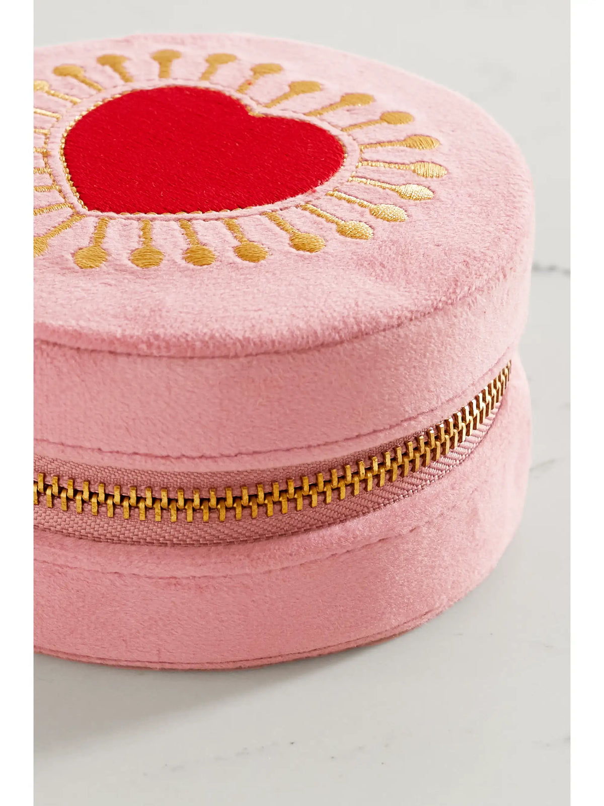 Sacred Heart Embroidered Velvet Jewelry Box