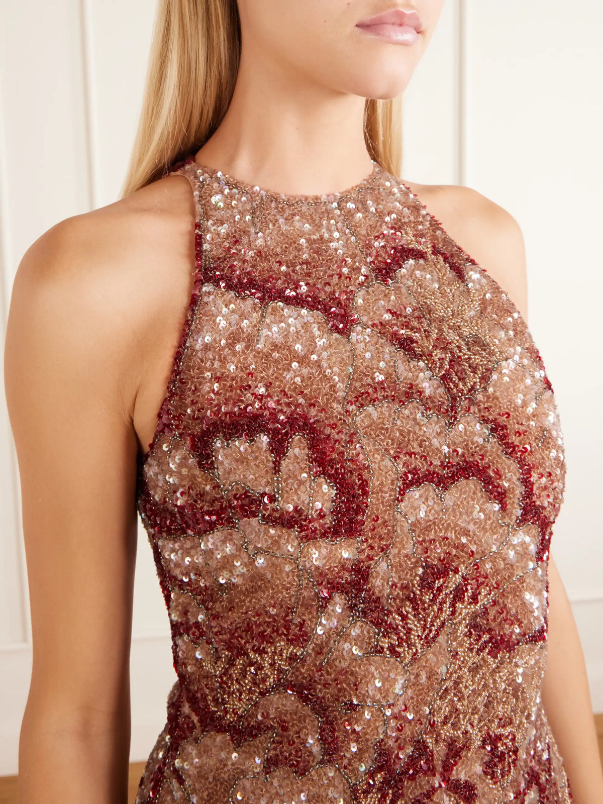 Clio Peppiatt Fringed Beaded Sequin-embellished Mini Dress