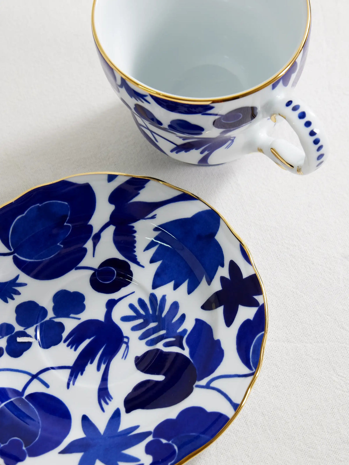 Gold-plated Porcelain Teacup And Saucer Set