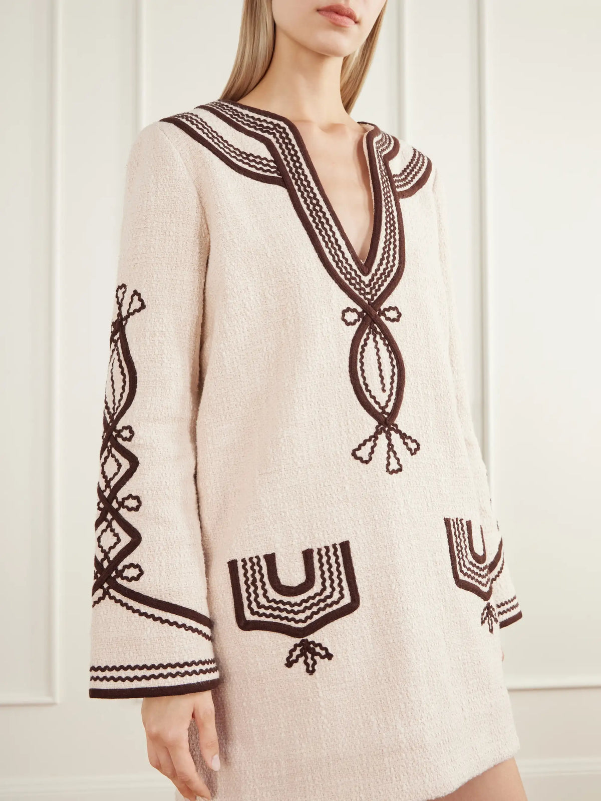 ALIX OF BOHEMIA Rosie Embroidered Cotton-bouclé Mini Dress