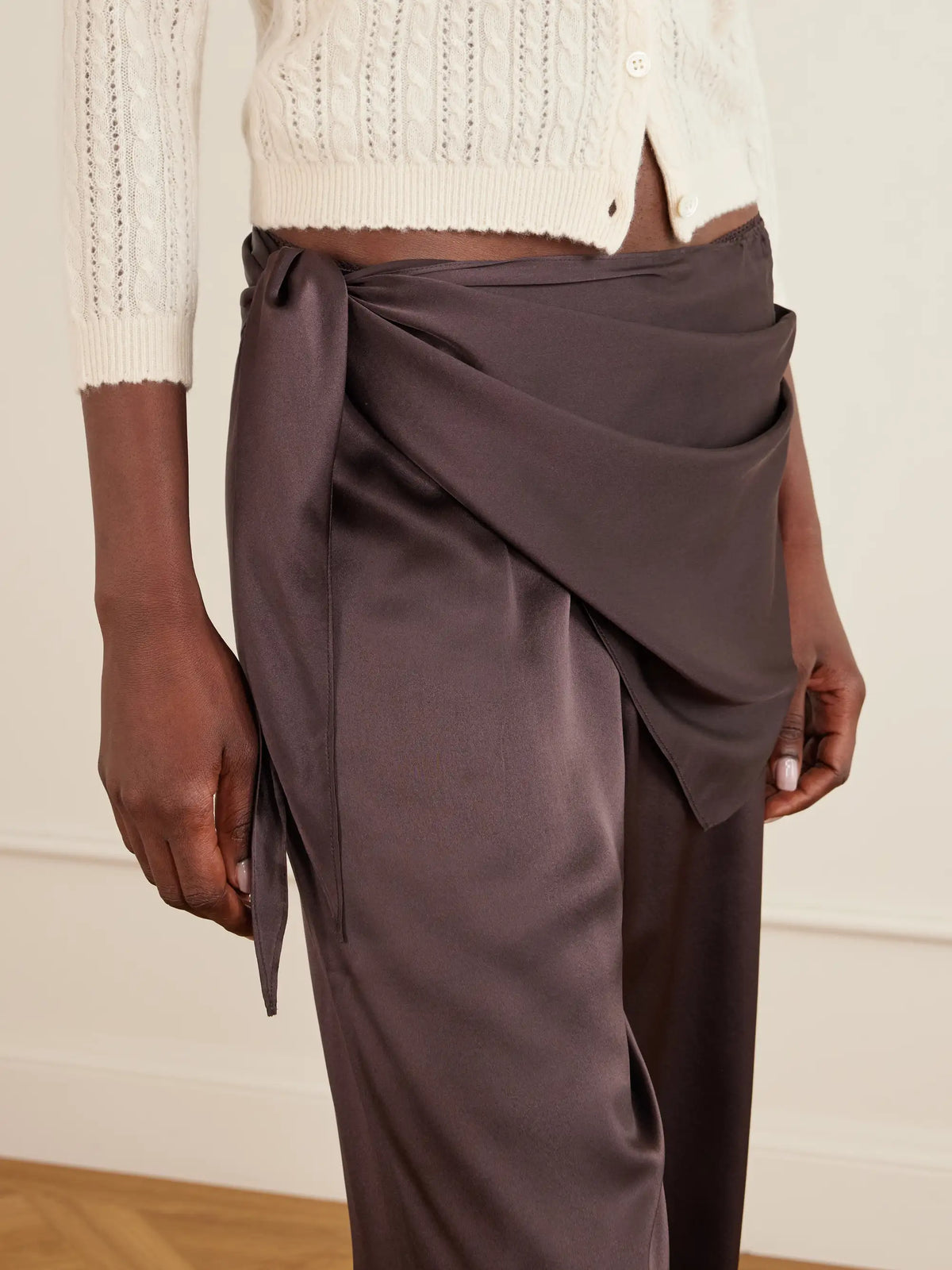 DÔEN Lavona Scarf-detailed Silk Pants