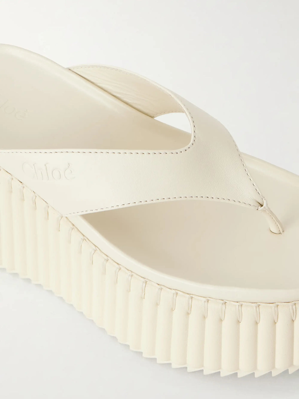 Nama Leather Platform Flip Flops