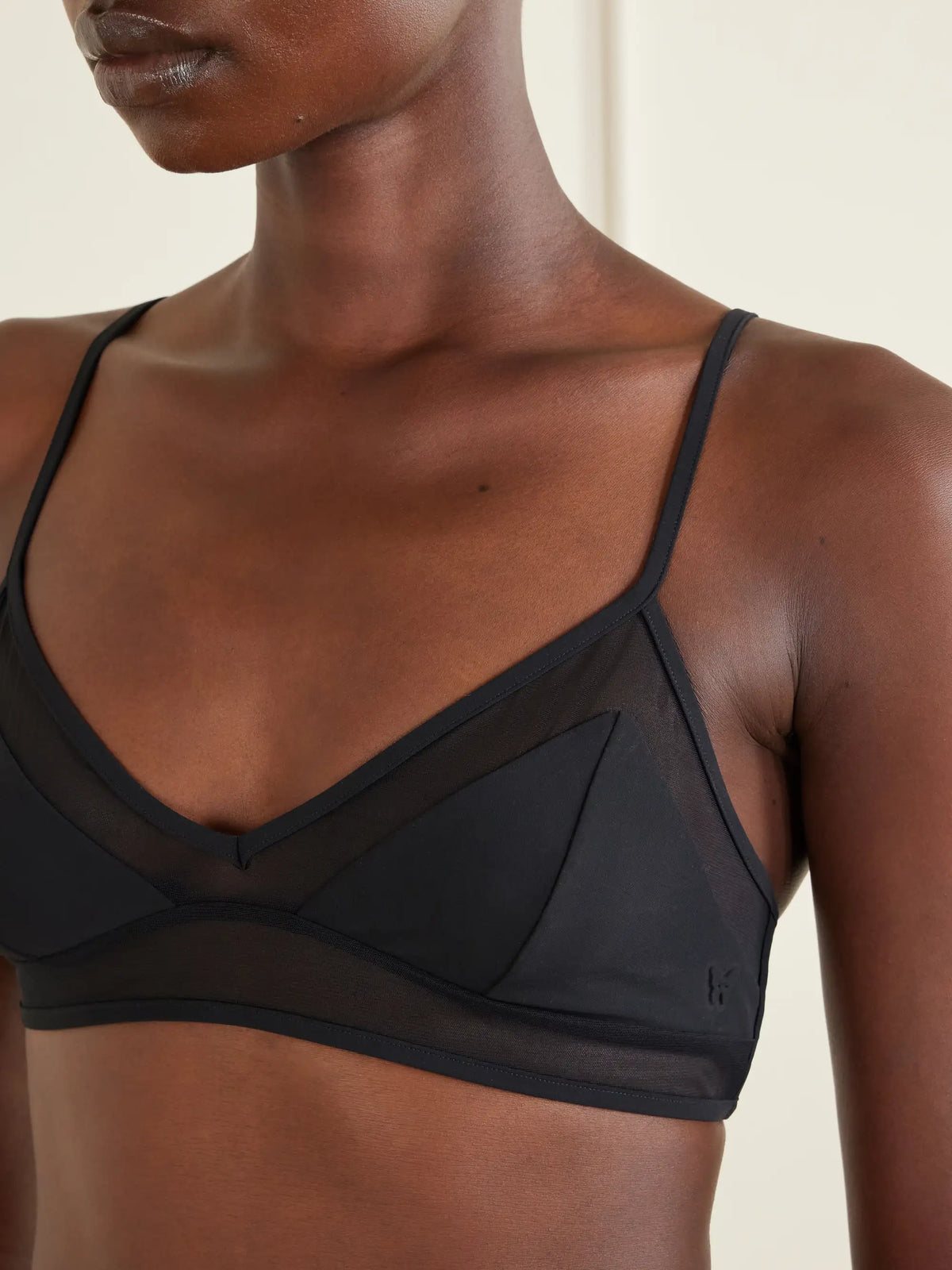 Peep Show Mesh-trimmed Bikini Top