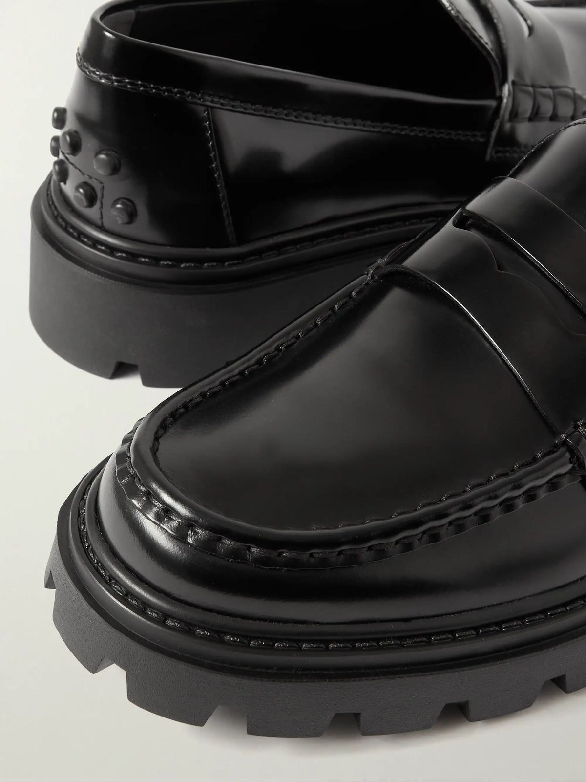 Gomma Pesante Glossed-leather Loafers