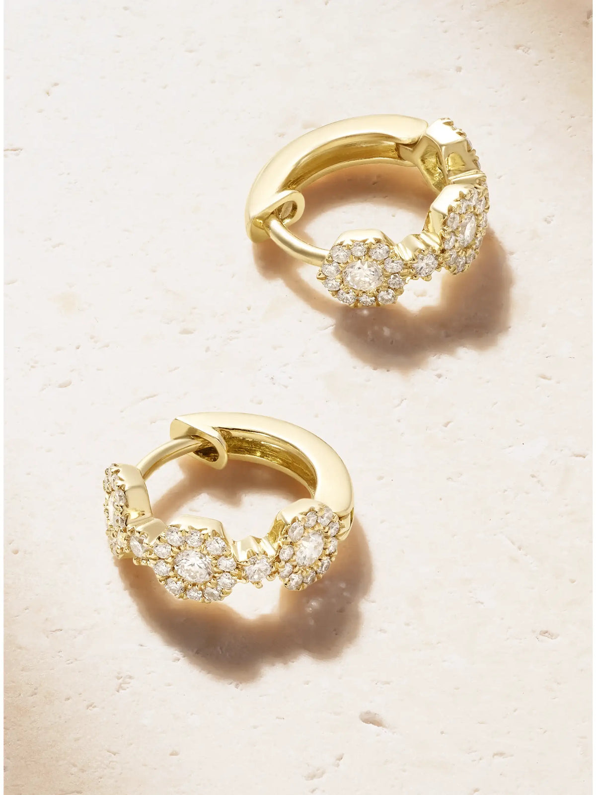 Triolette 18-karat Gold Diamond Hoop Earrings