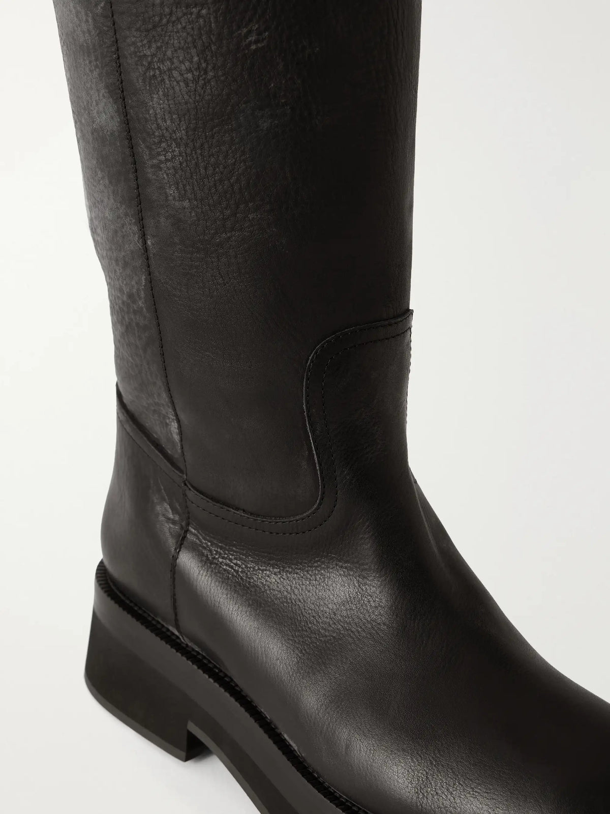 Paris Texas Distressed Paneled Full-grain Leather Over-the-knee Boots