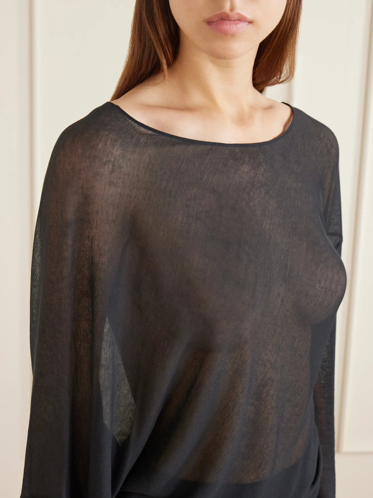 Ruohan Cobia Asymmetric Gathered Cotton-gauze Blouse
