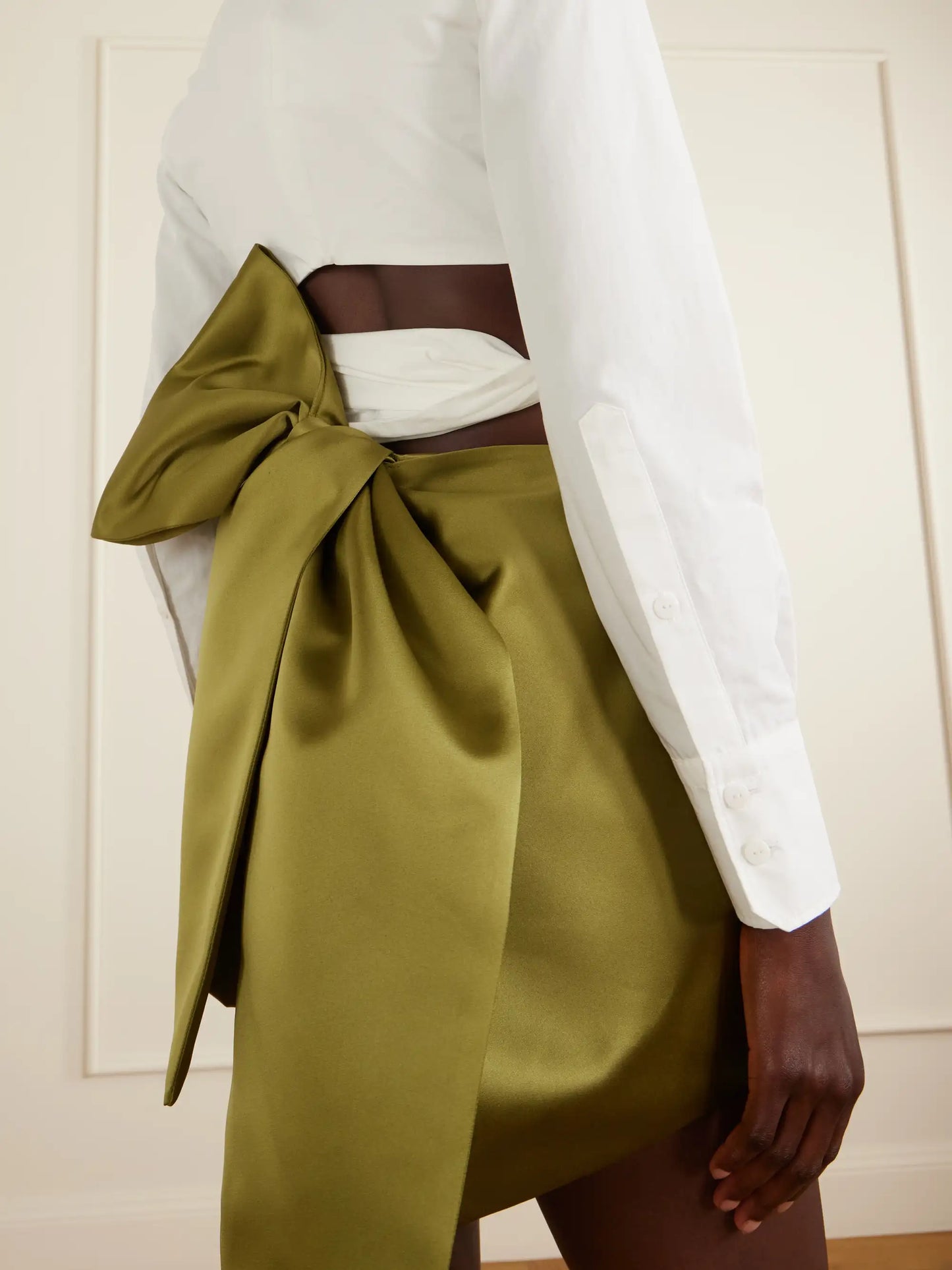 Satin Draped Mini Skort