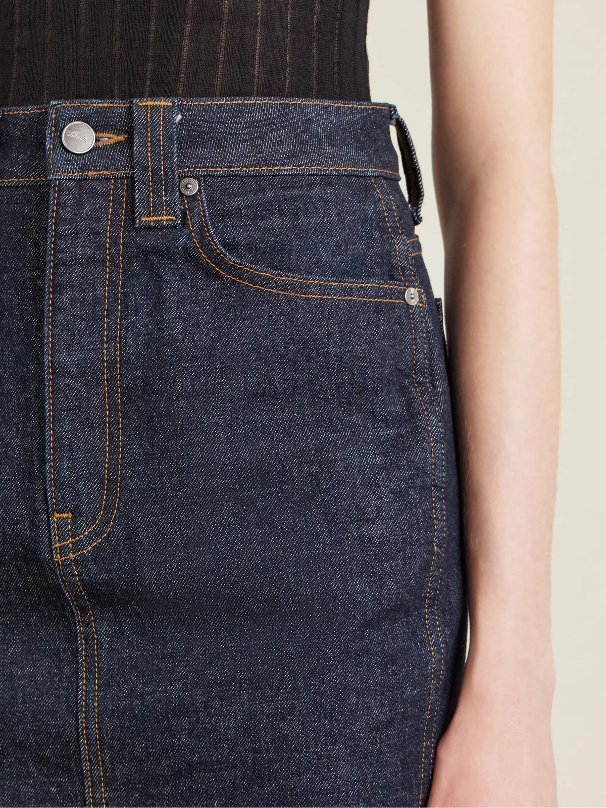 KHAITE Kendra Denim Skirt