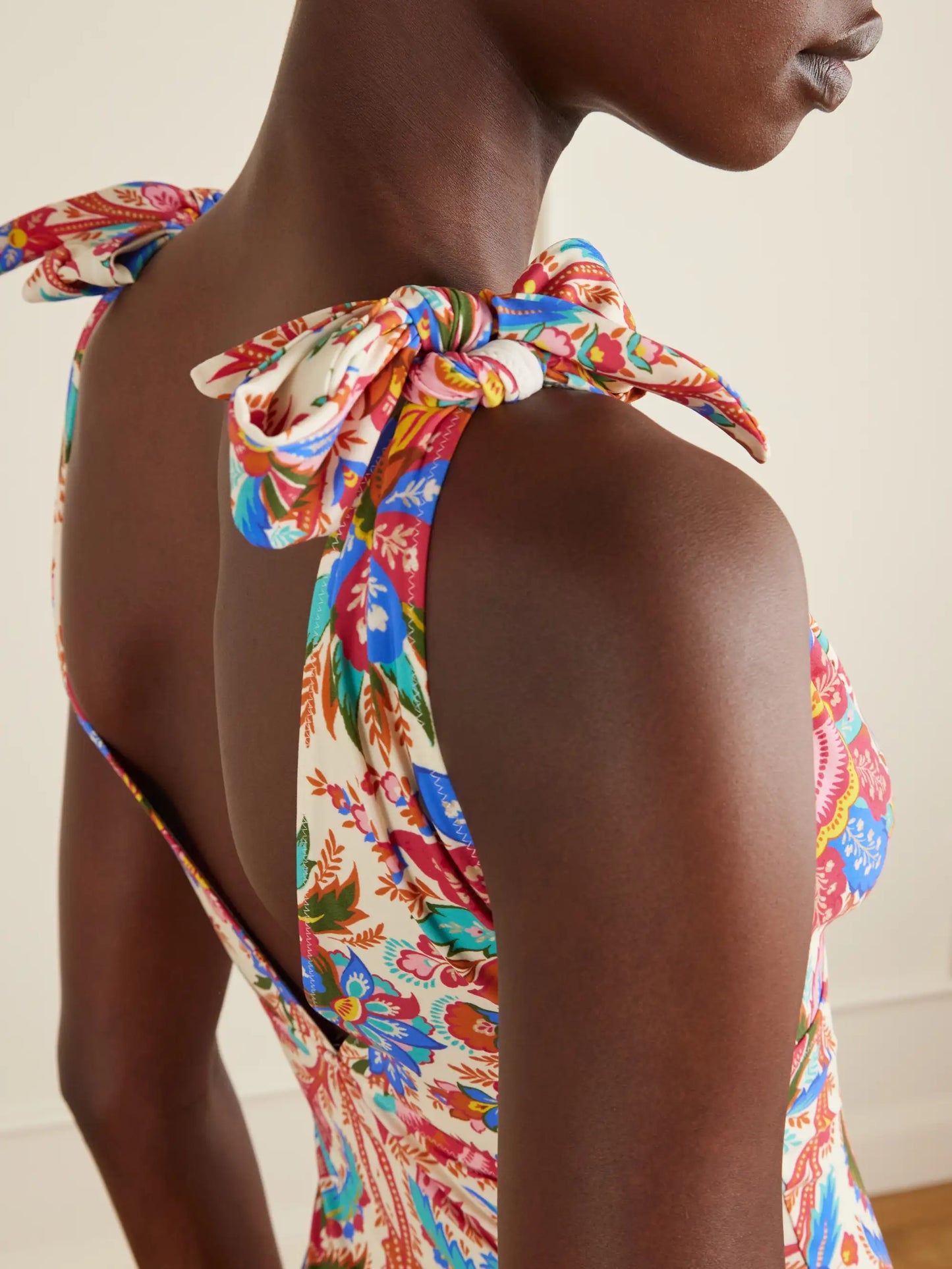 Knotted Paisley-printed Swimsuit