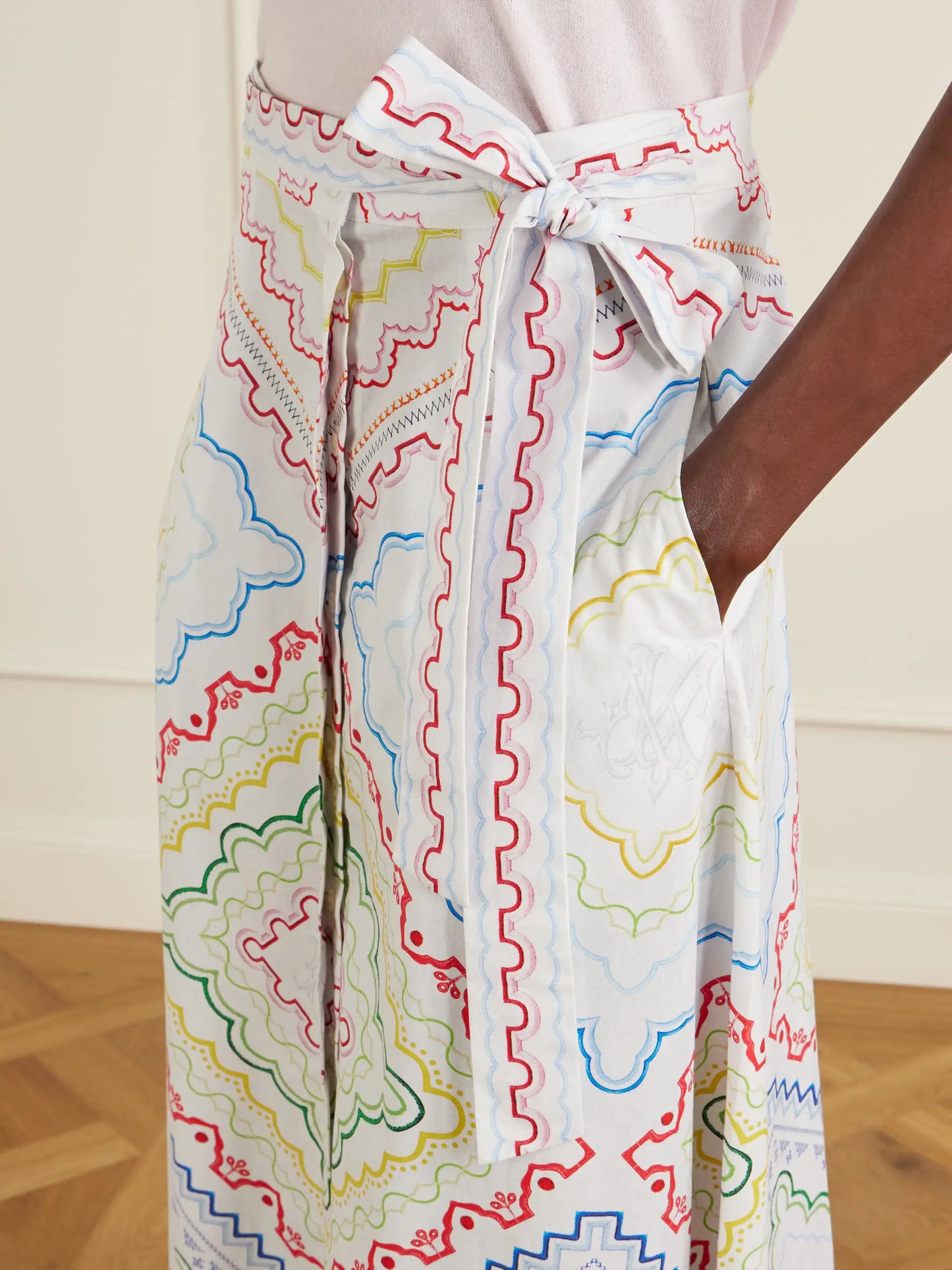 Printed Cotton-blend Midi Coverup