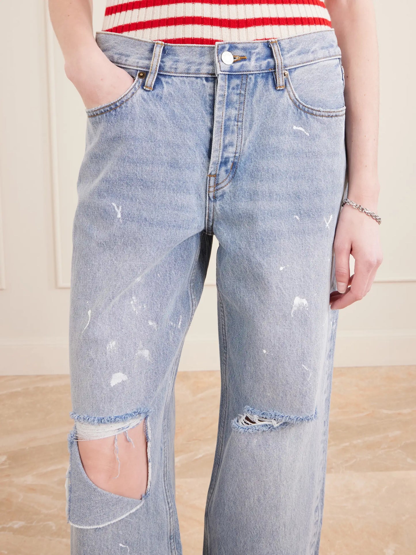 Painter Distressed Mid-rise Straight-leg Jeans