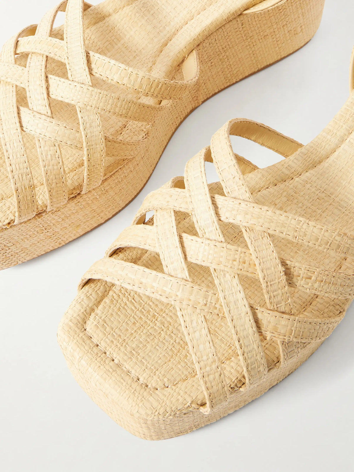 Channing Raffia Platform Wedge Sandals