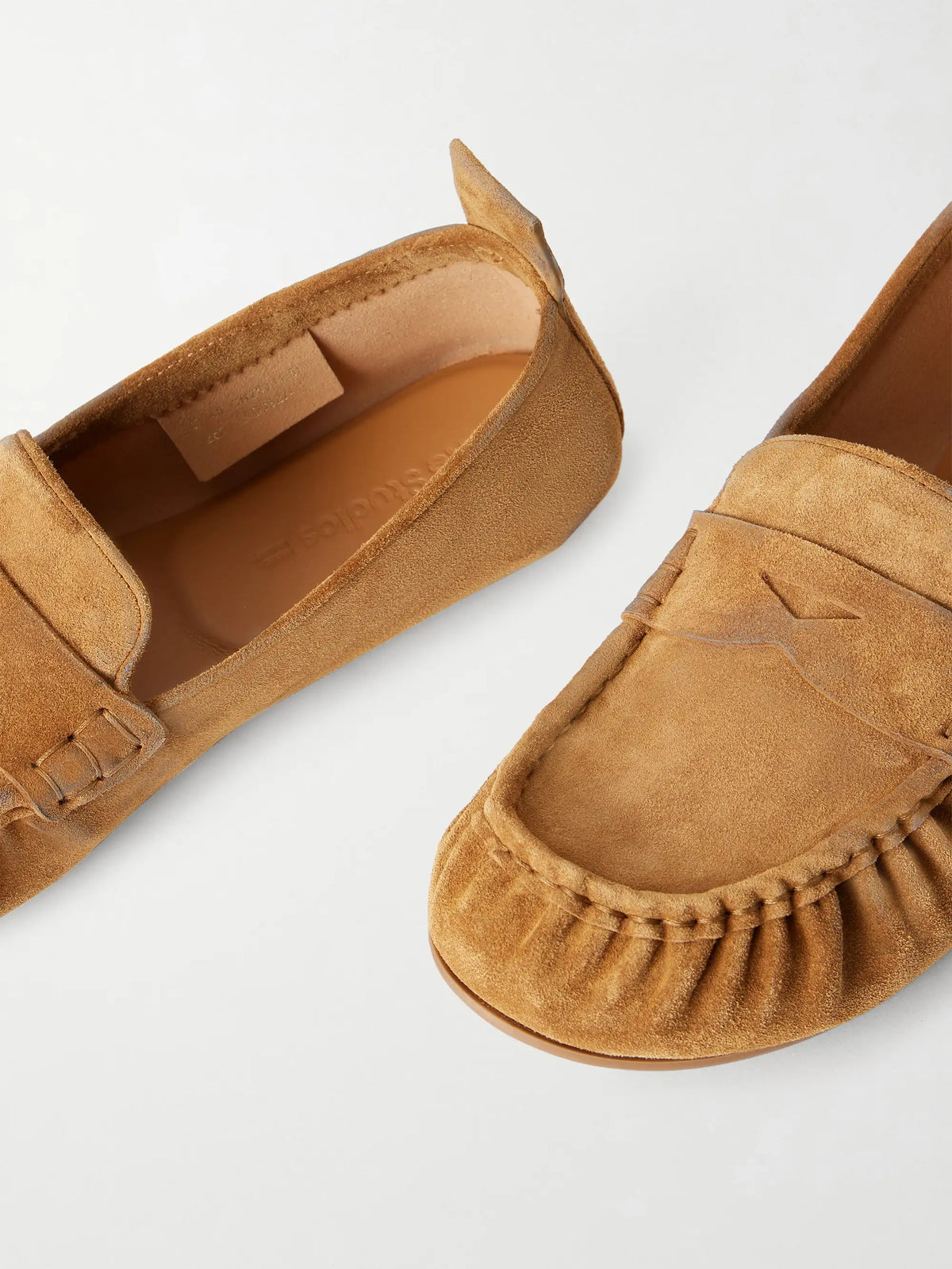 Distressed Suede Loafers