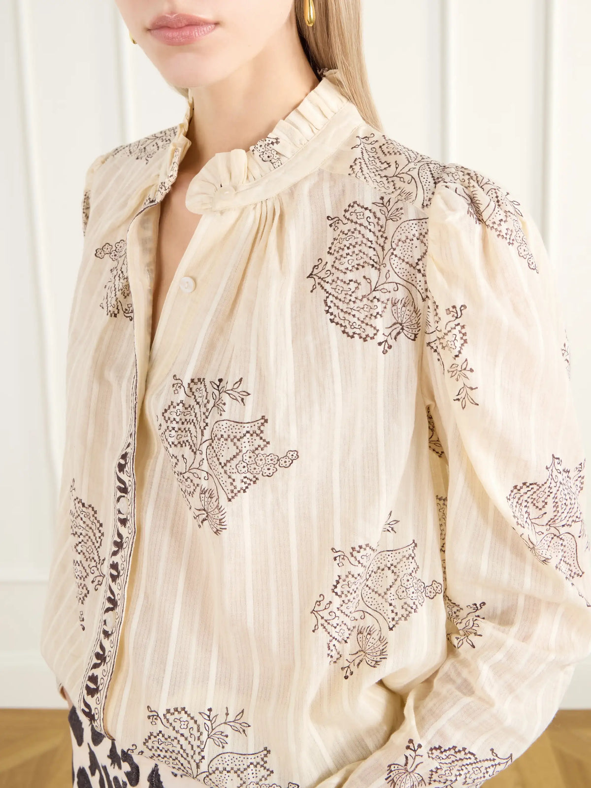 ALIX OF BOHEMIA Artemis Striped Printed Cotton-dobby Shirt