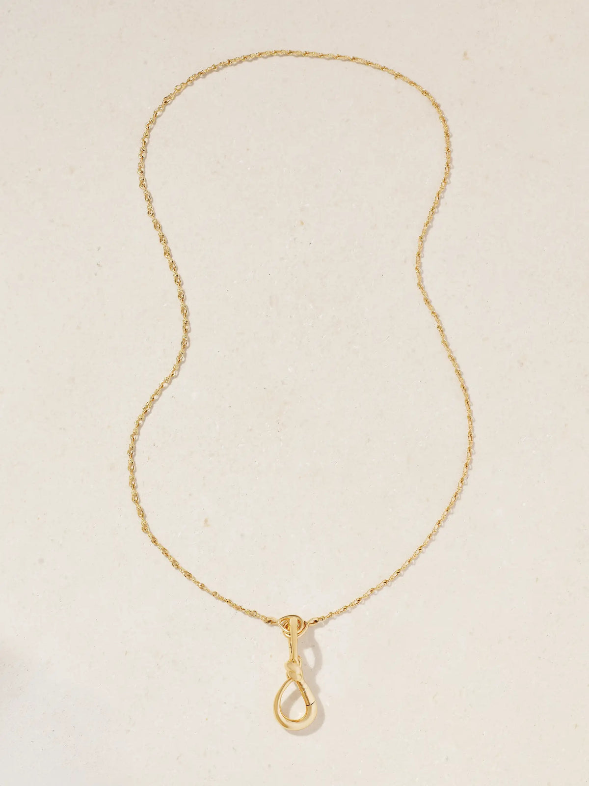 Small True Lover's Knot Lock + Chain 18-karat Gold Necklace