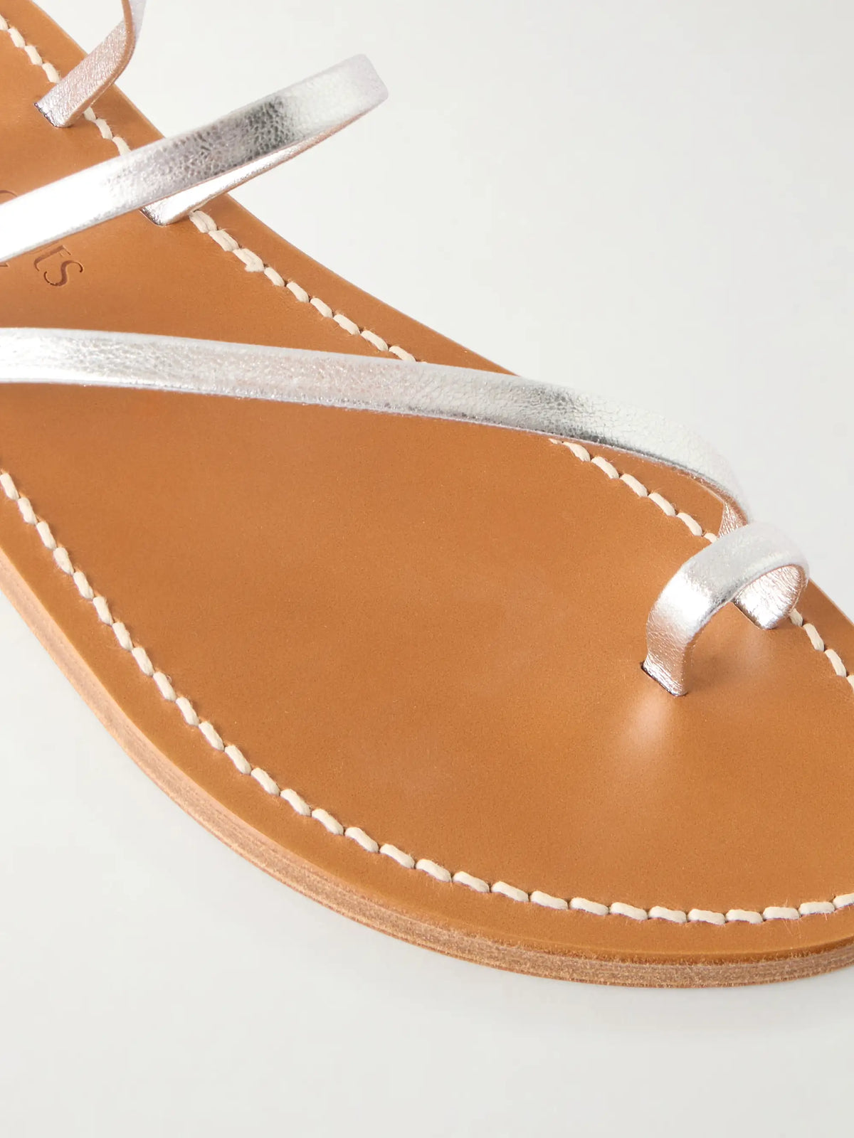 Widow Metallic Leather Thong Sandals