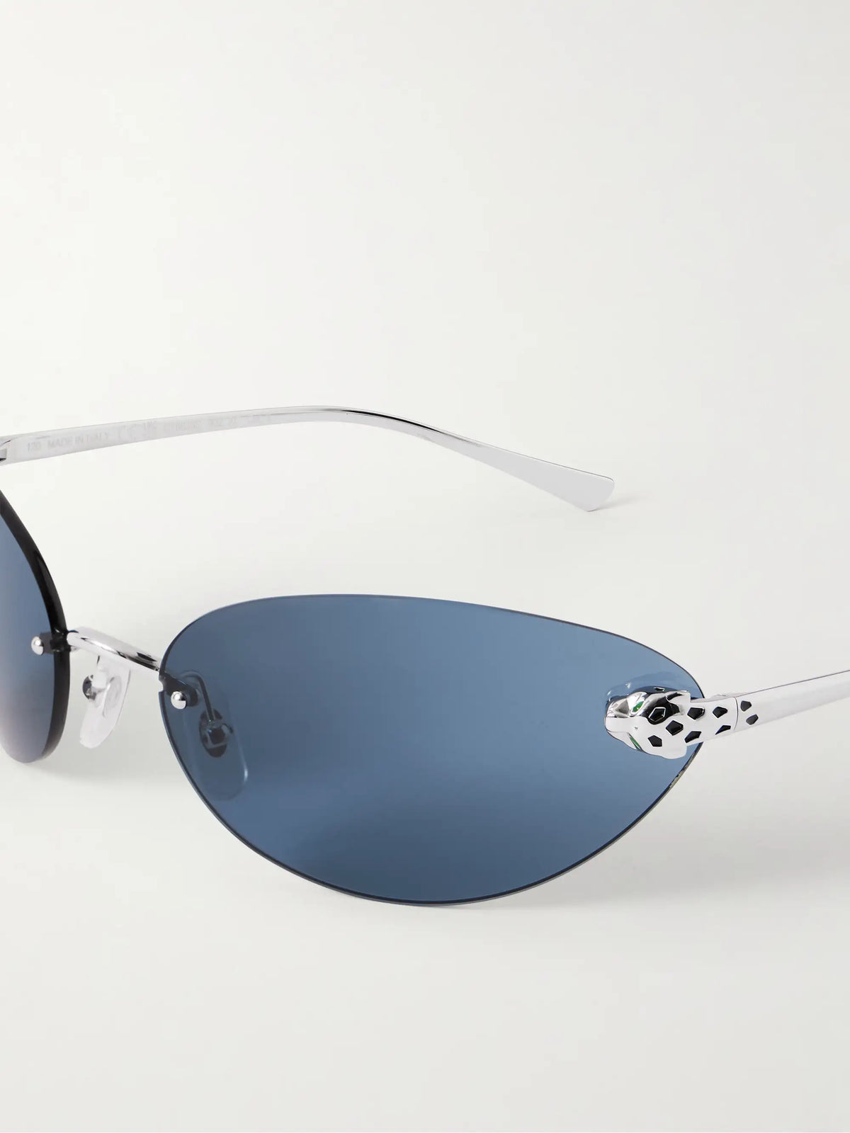 Panthère De Cartier Rimless Cat-eye Silver-tone Sunglasses
