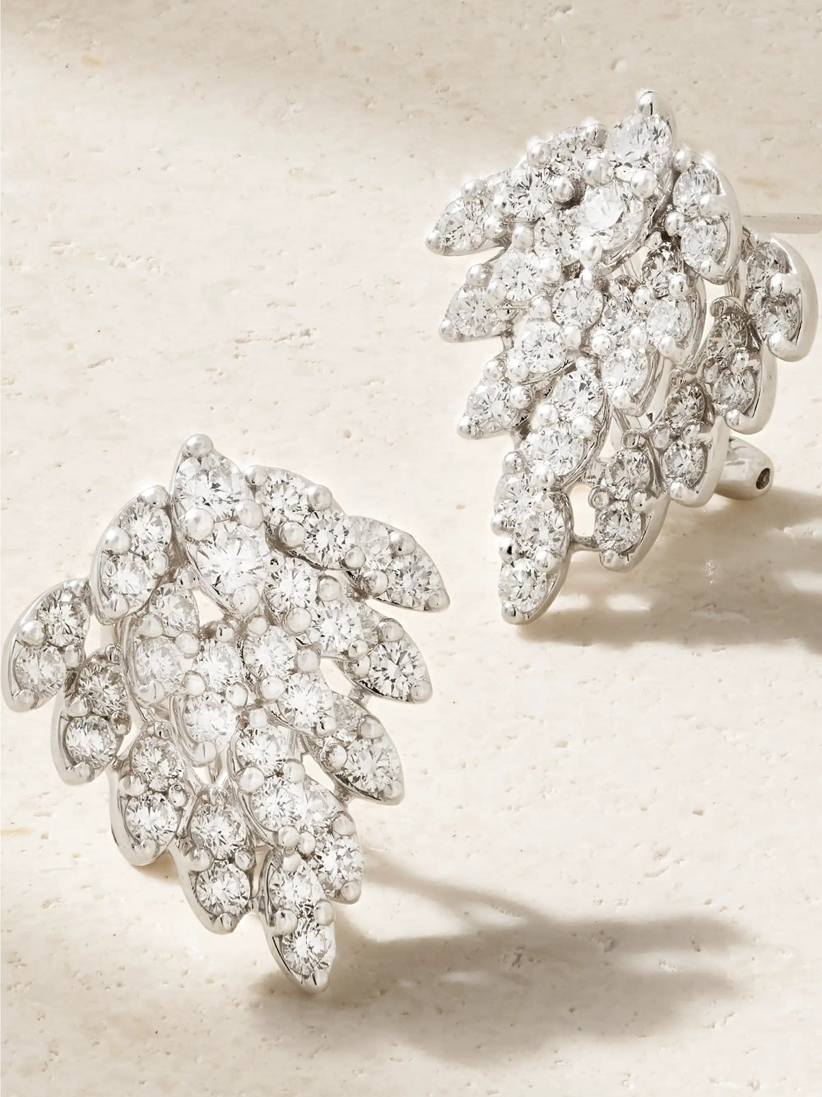 Snowflake 18-karat White Gold Diamond Earrings