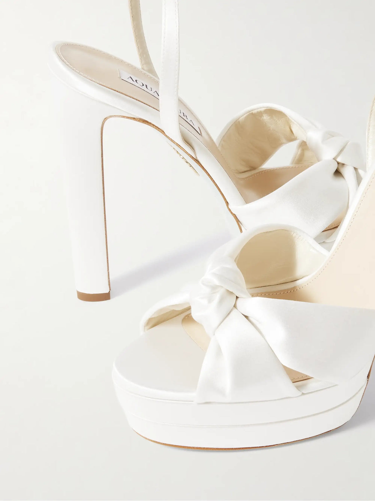 Cupid Plateau 130 Knotted Satin Platform Sandals