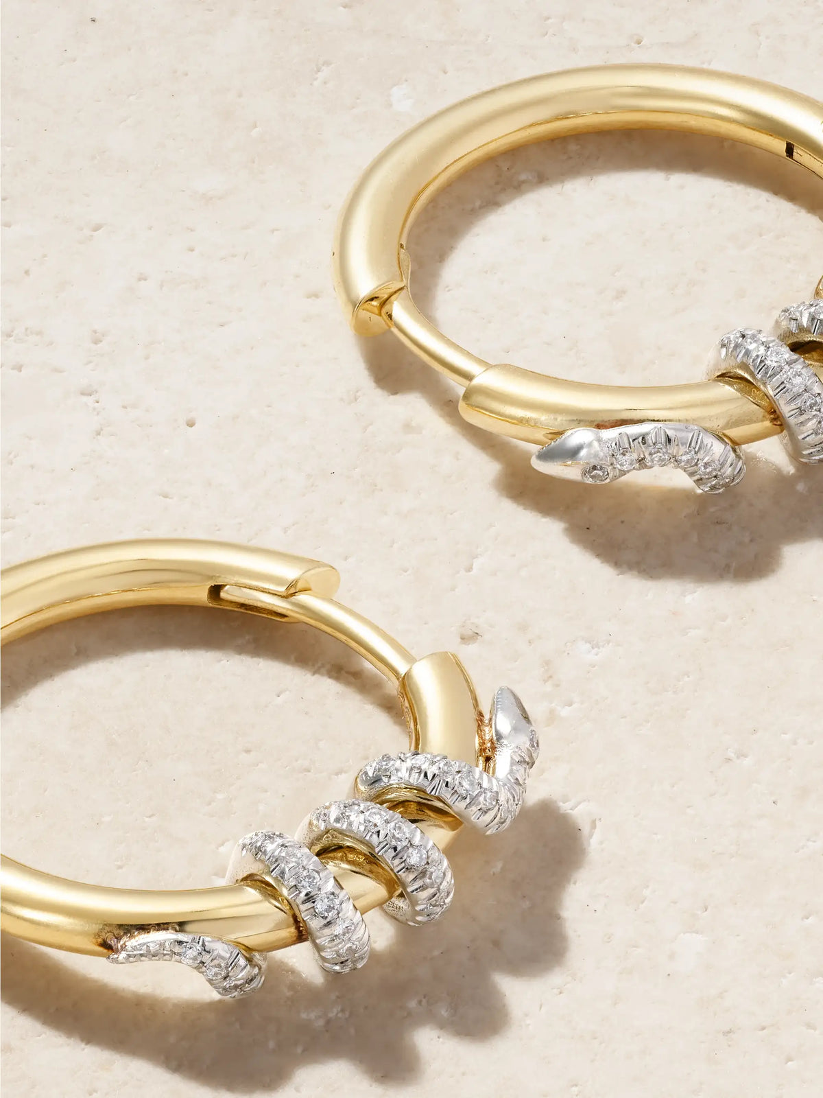 Twisted Boa 18-karat Yellow And White Gold Diamond Earrings