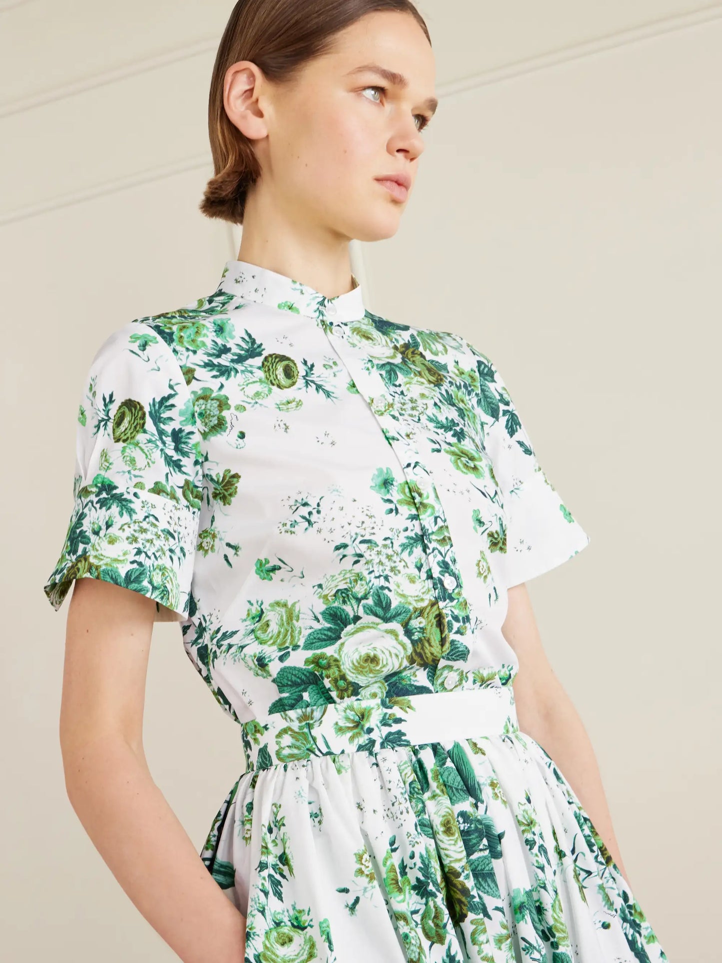 Floral-print Cotton-poplin Shirt