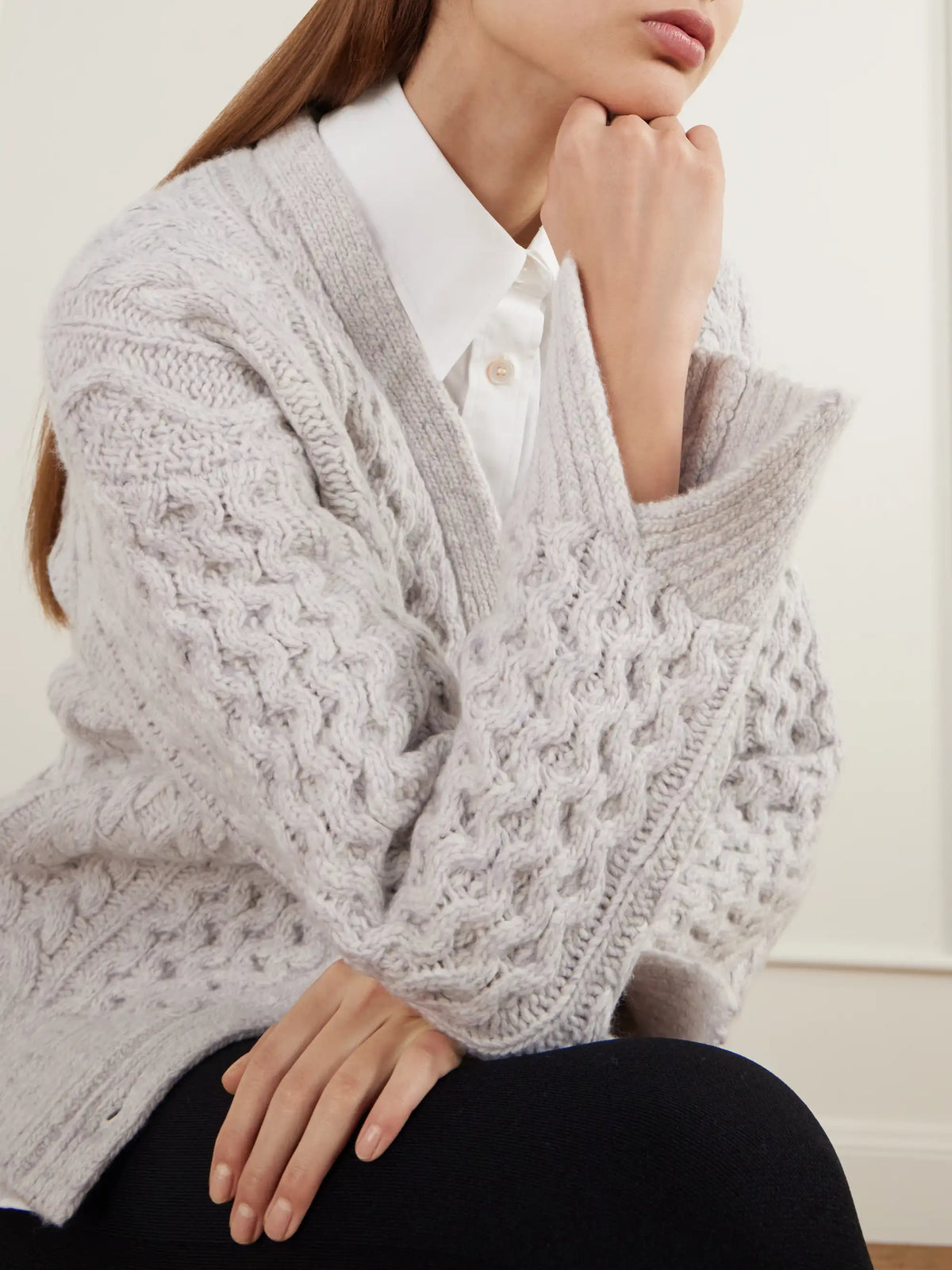 Maria McManus Cable-knit Wool And Cashmere-blend Cardigan