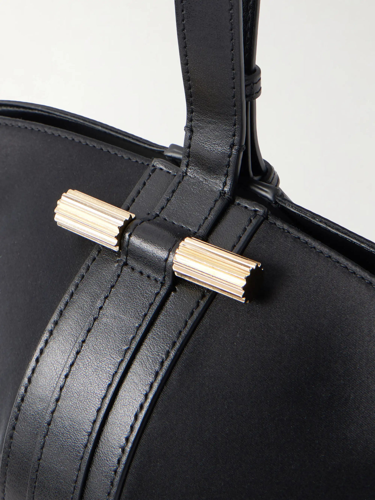 Portofina Dia Leather-trimmed Satin Clutch