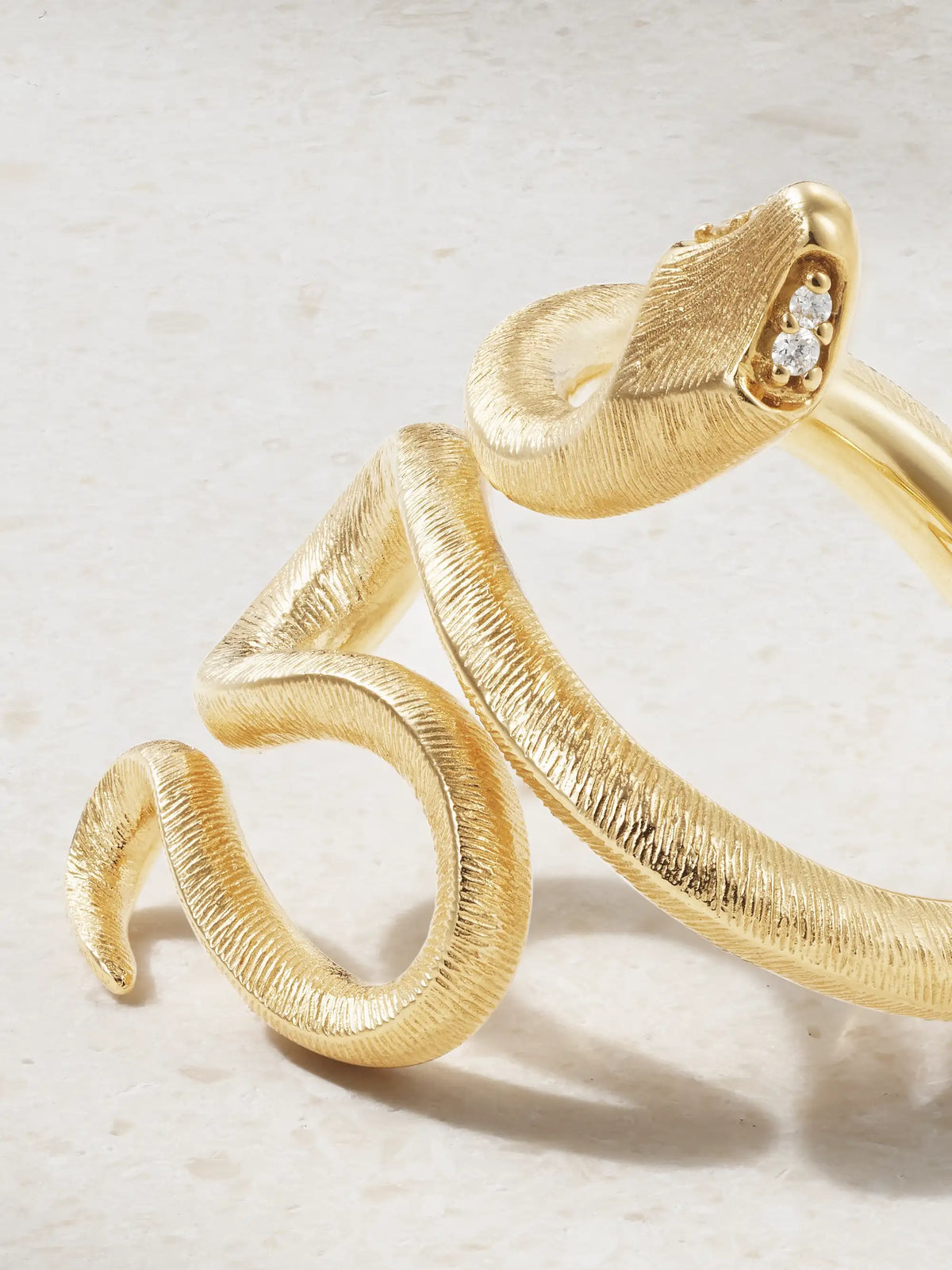 Snake Medium 18-karat Gold Diamond Ring