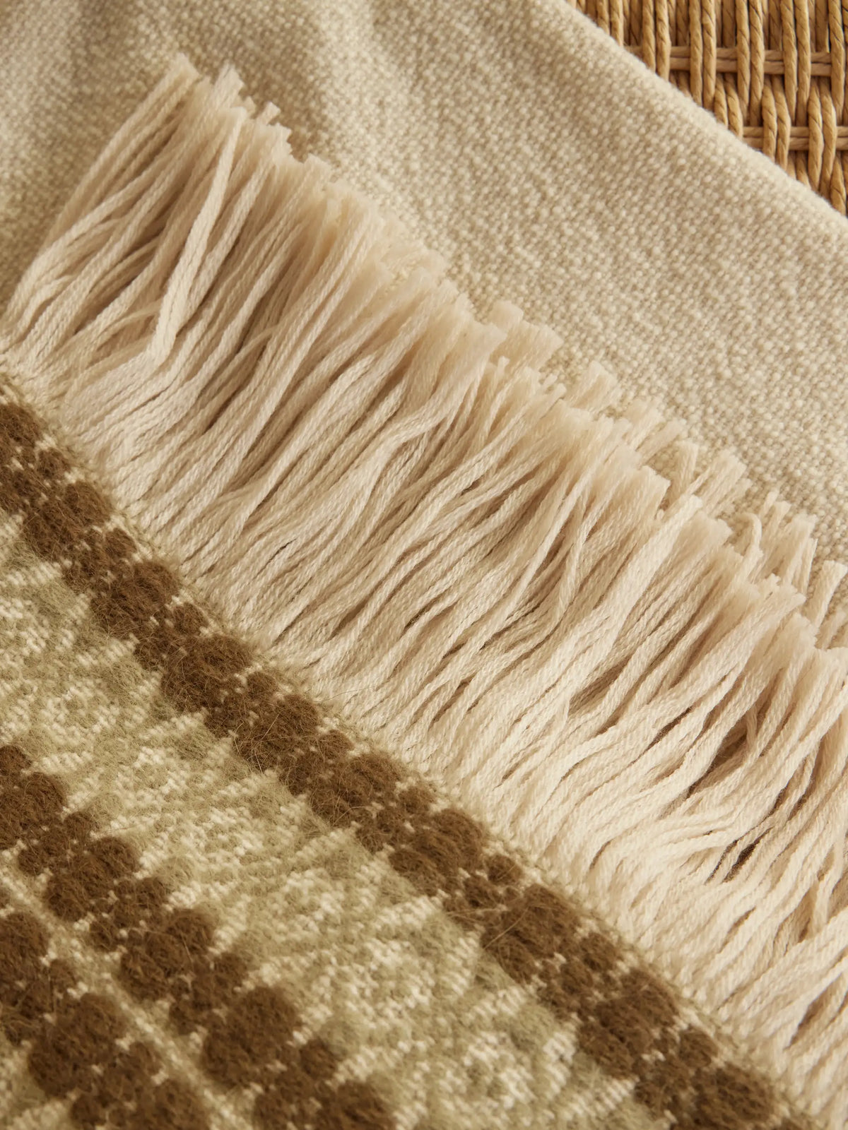 The House of Lyria Belize Fringed Striped Wool And Cashmere-blend Throw