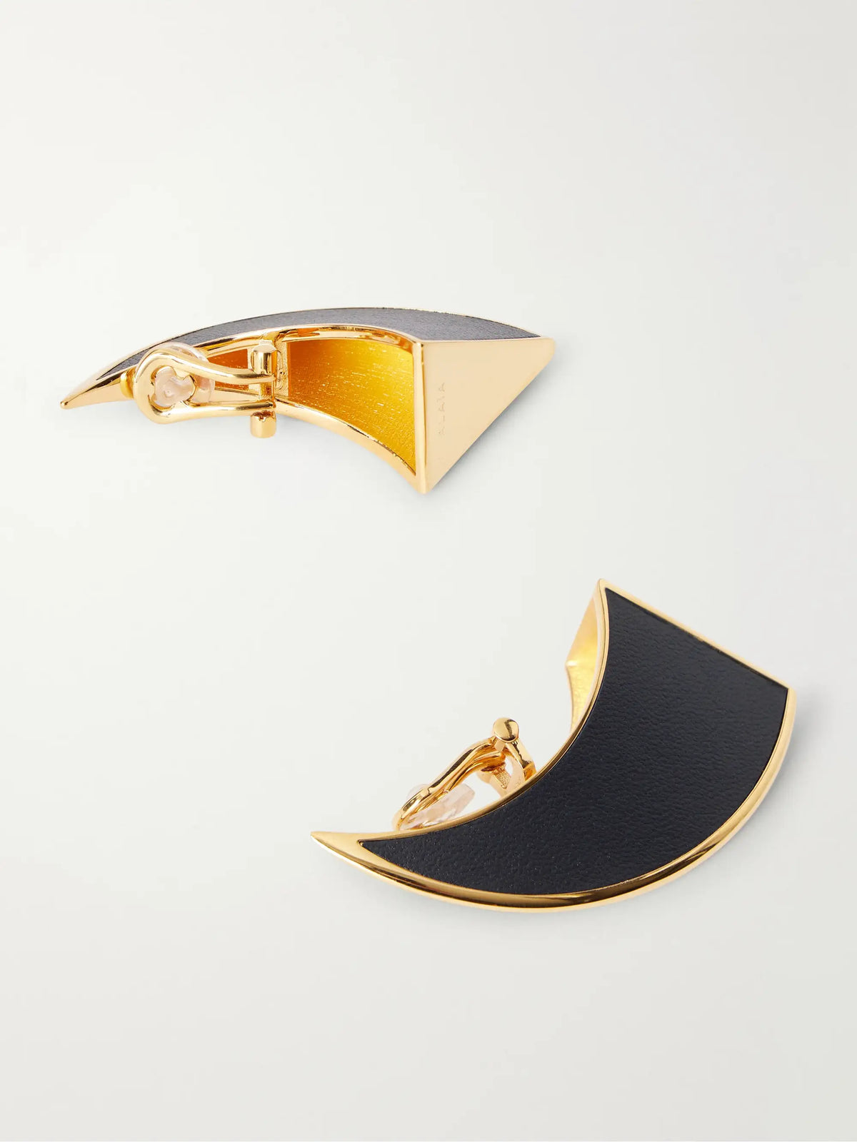 Gold-tone Leather Earrings