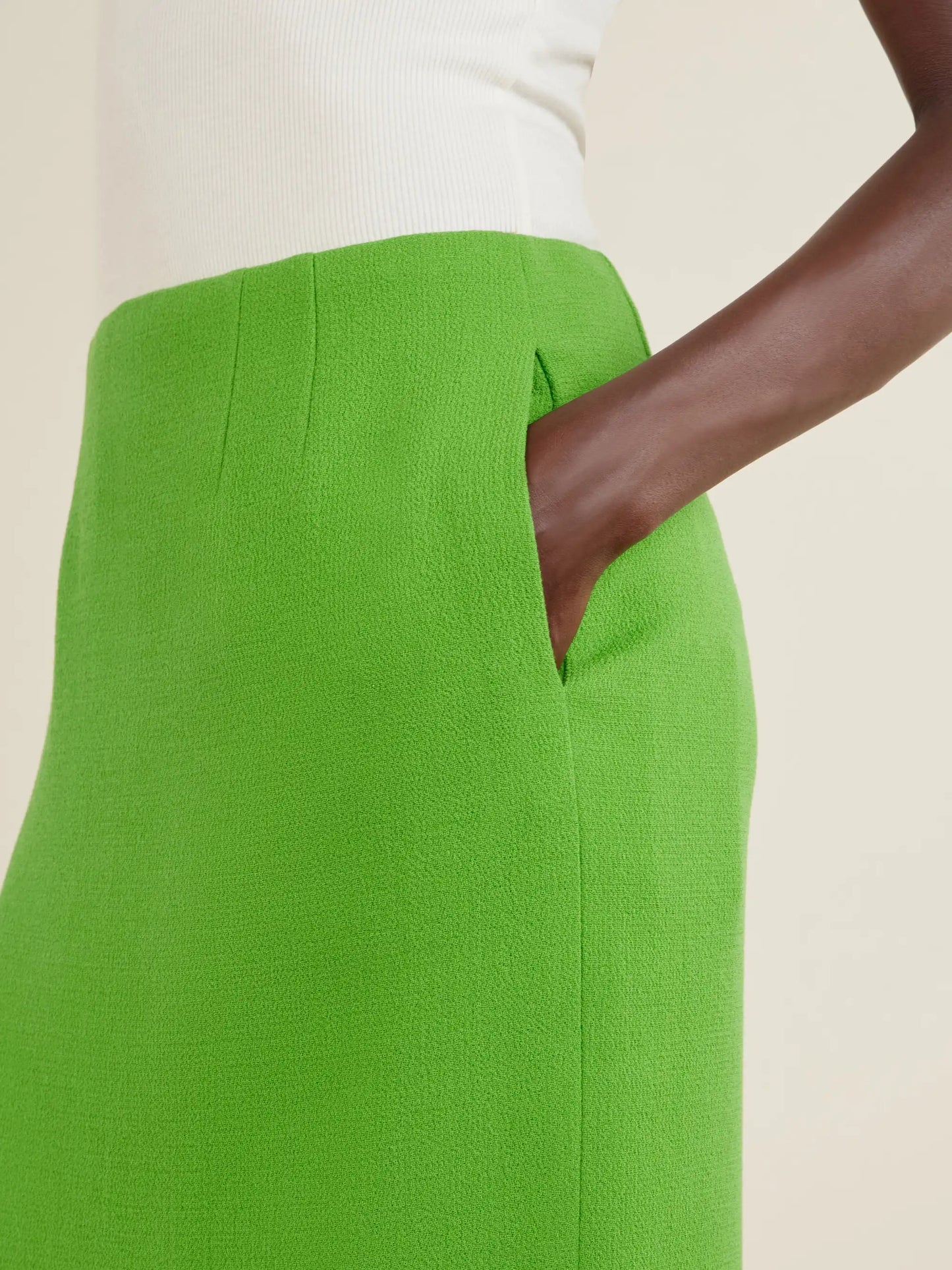Wool-crepe Midi Skirt
