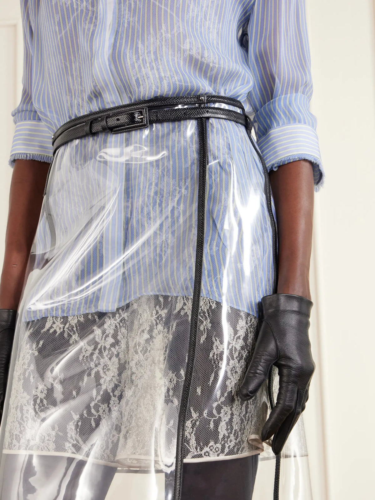 TOM FORD Croc-effect Leather-trimmed Tpu Knee-length Skirt