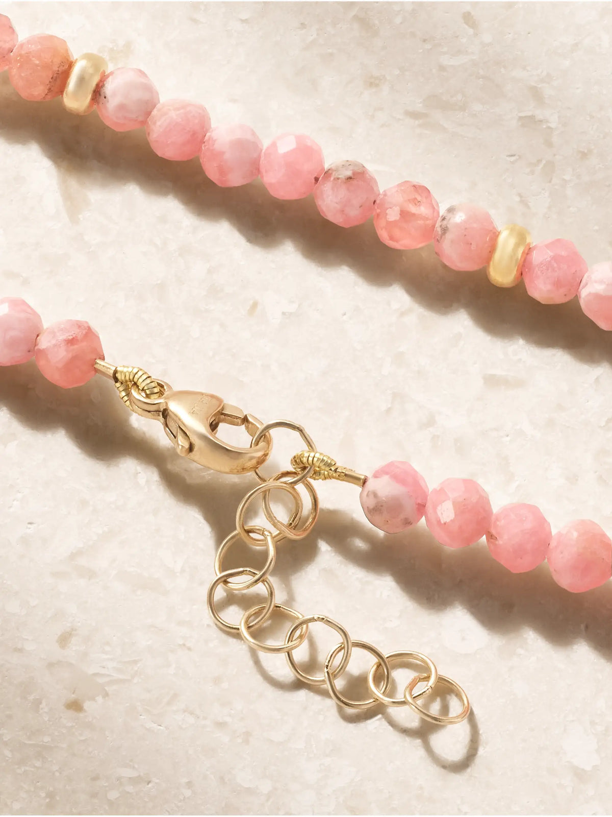 JIA JIA Arizona 14-karat Yellow Gold Rhodochrosite Beaded Bracelet