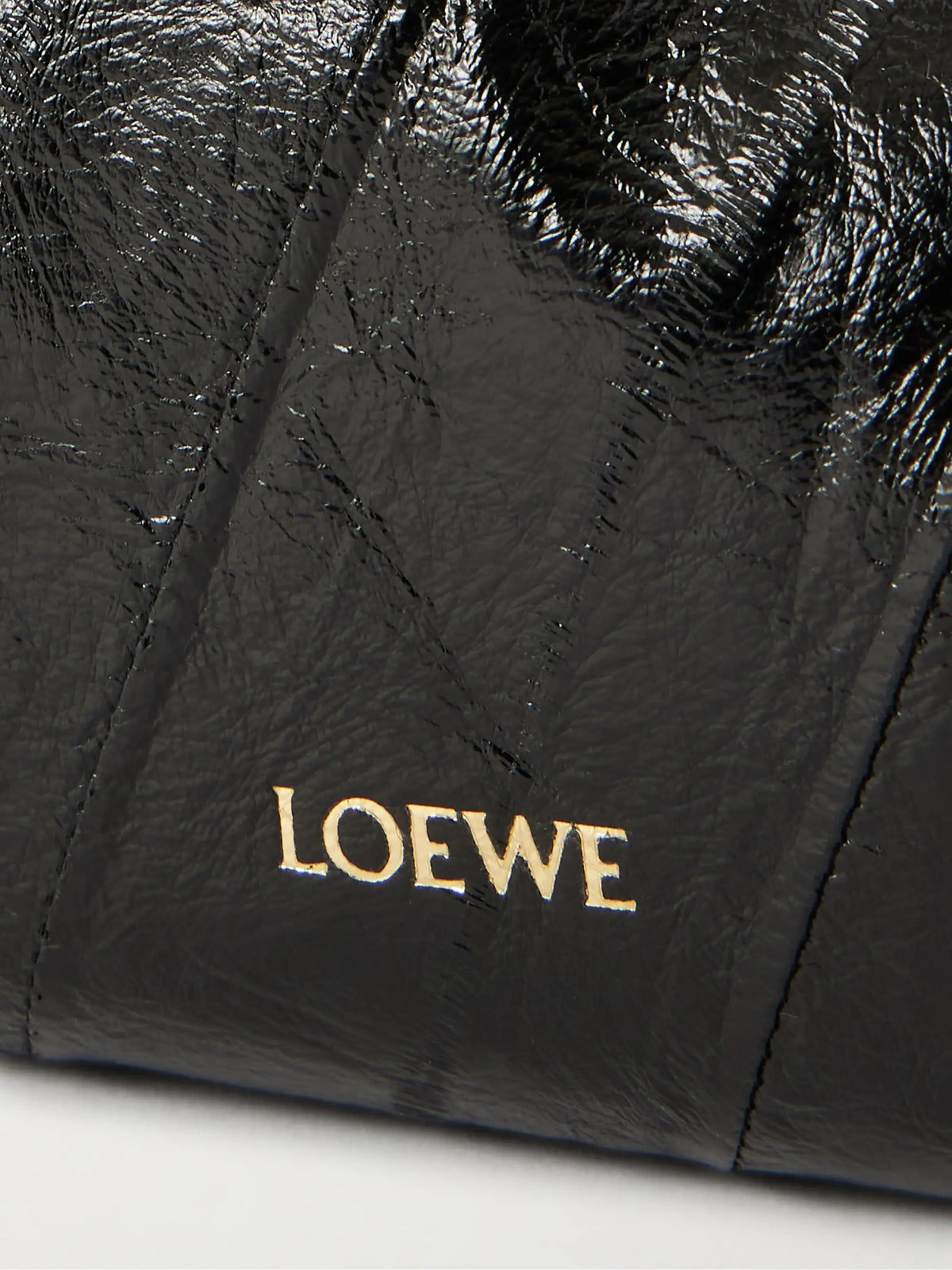 Flamenco Mini Leather-trimmed Crinkled-eel Clutch