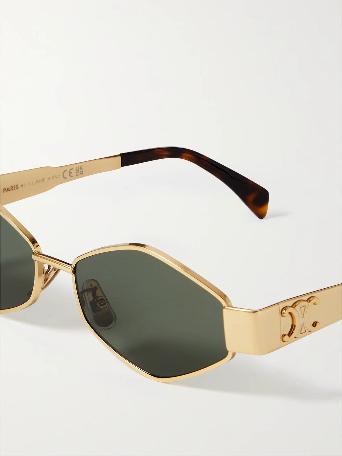 Triomphe Hexagon-frame Gold-tone Sunglasses