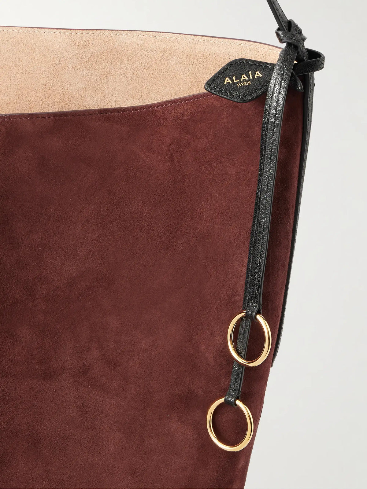 Hip Large Logo-detailed Leather-trimmed Suede Bucket Bag
