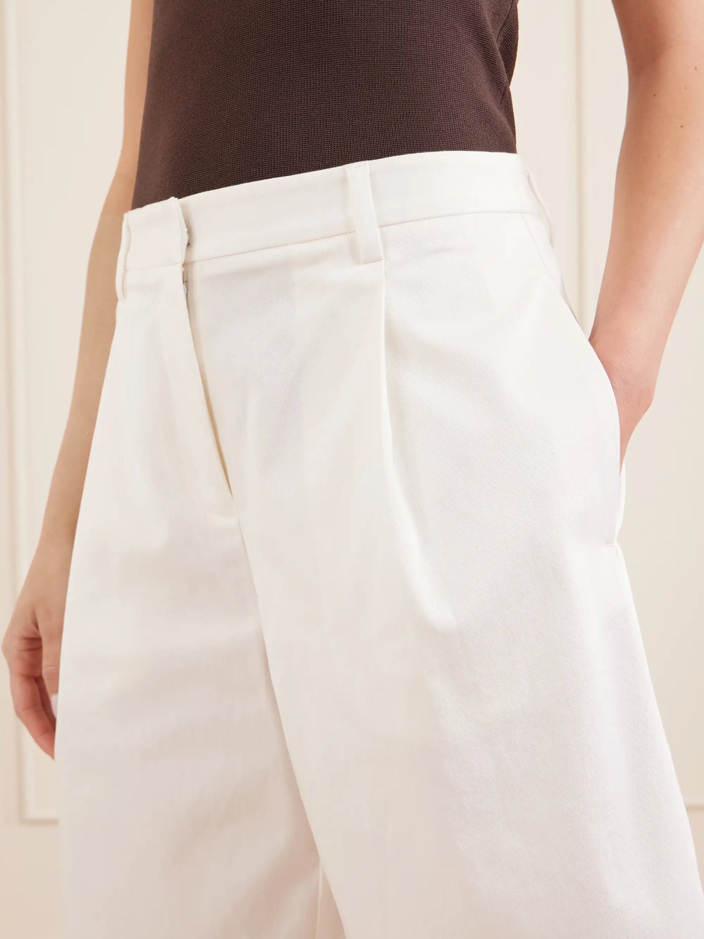 Pleated Organic Cotton-blend Twill Shorts