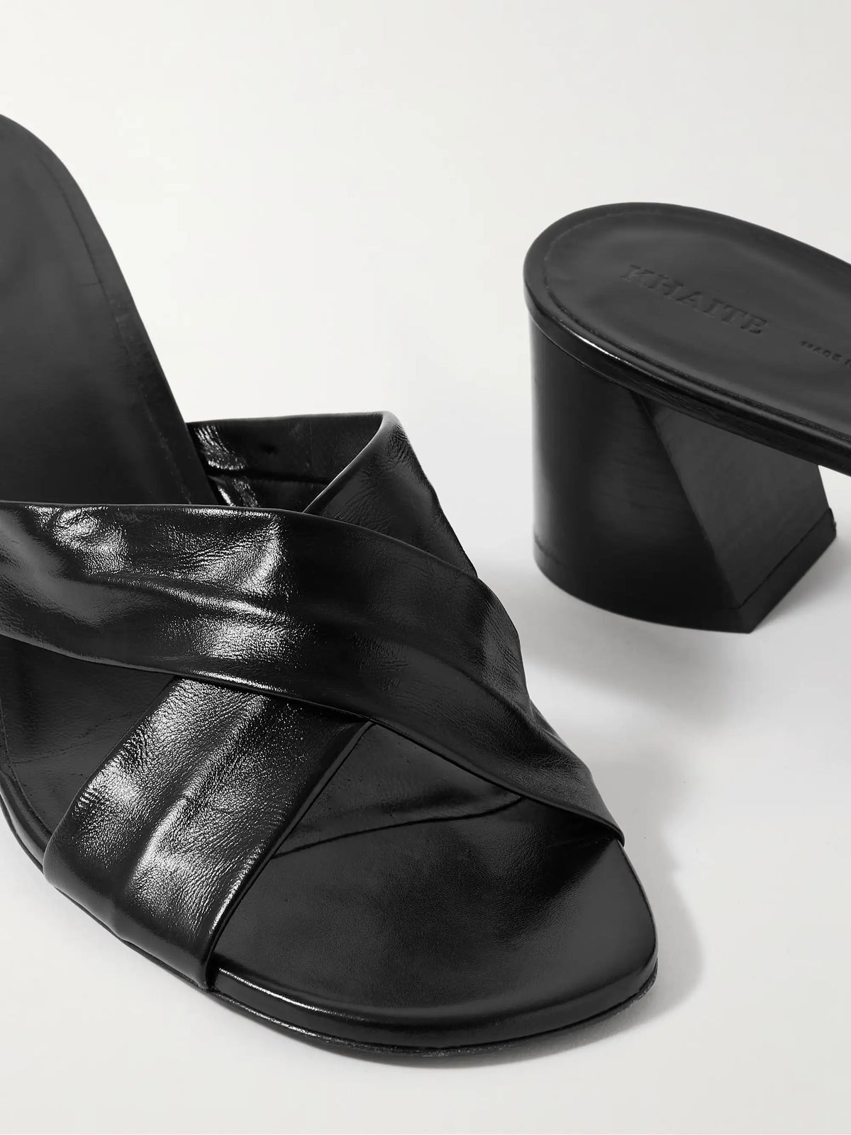 Liria Glossed-leather Mules
