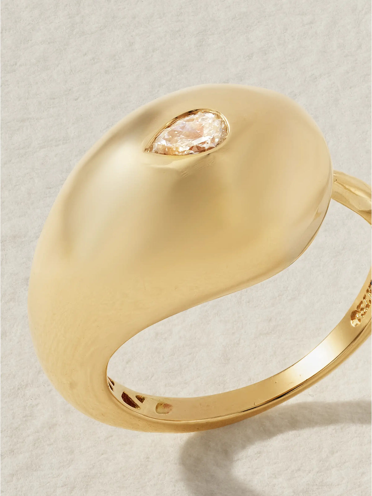 Water Droplet 14-karat Gold Diamond Ring