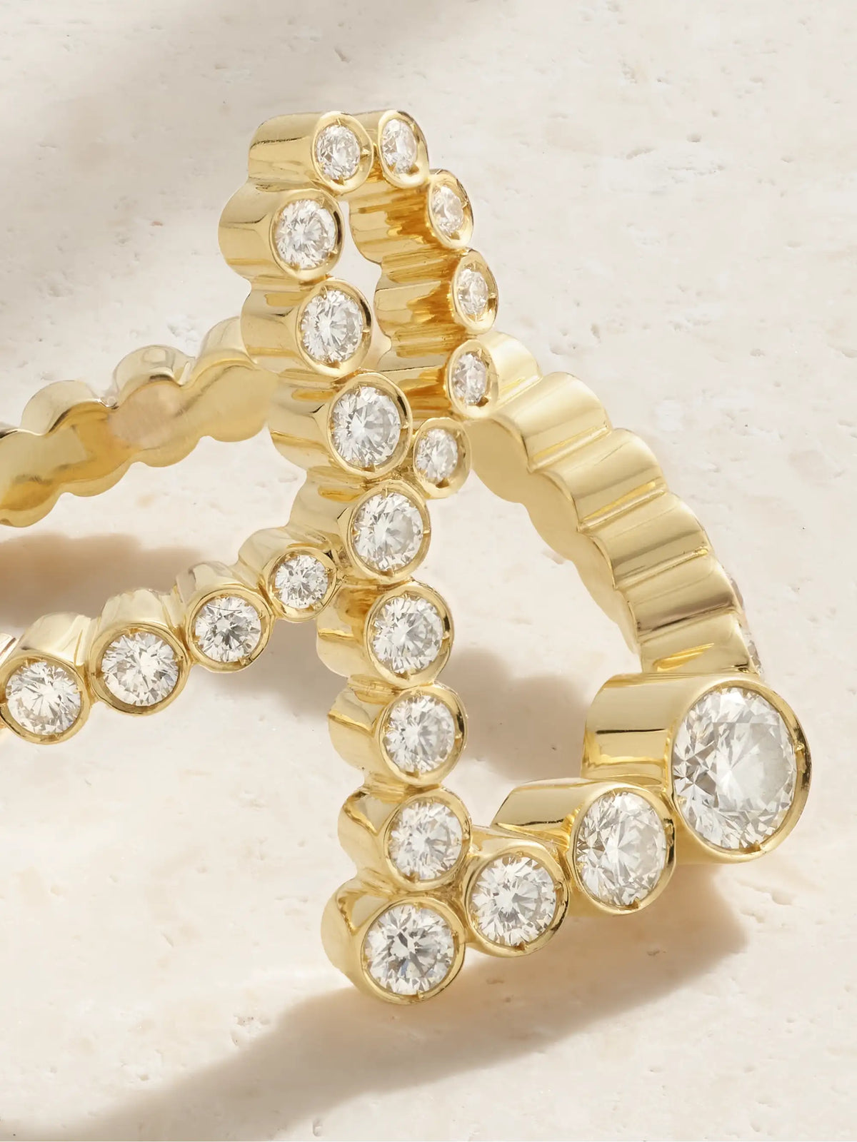 Ensemble Letter 18-karat Gold Diamond Ring