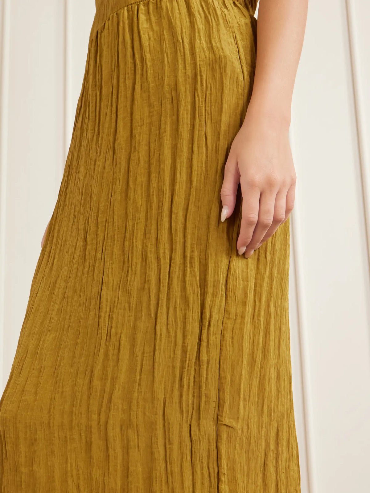 Tibi Crinkle Charmeuse Midi Skirt