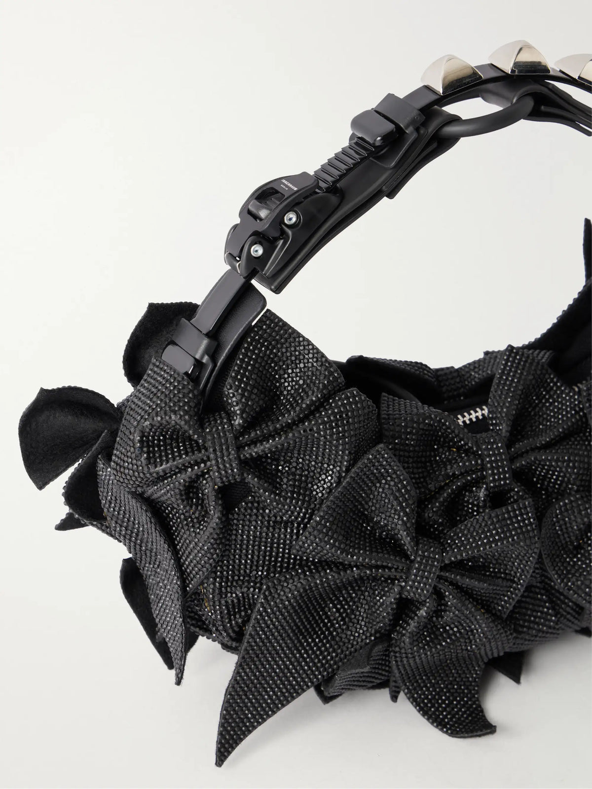 Junya Watanabe + Innerraum Bow-detailed Embellished Polyurethane And Canvas Shoulder Bag